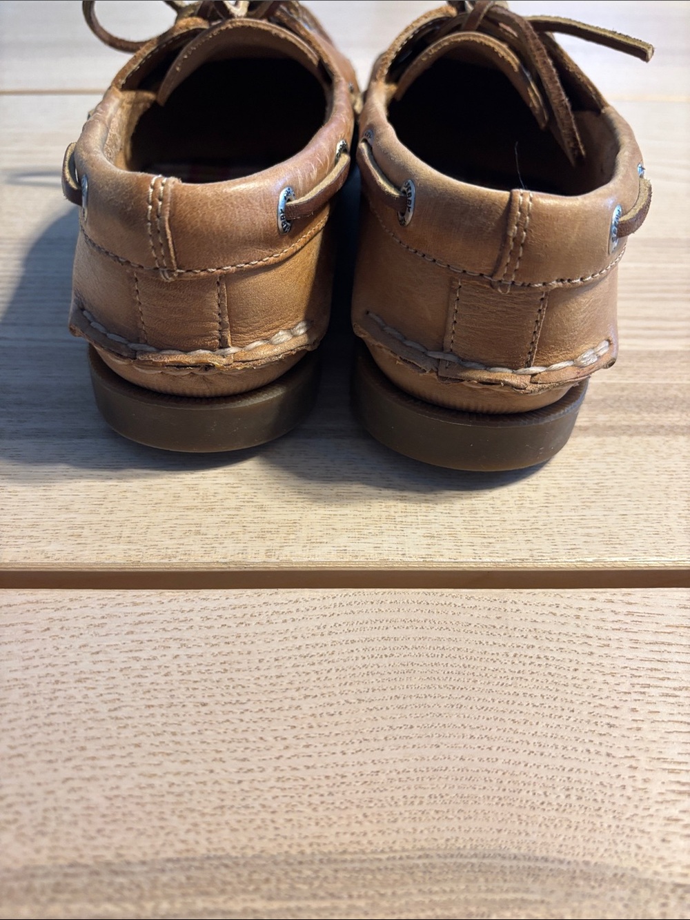 Sperry Tan Leather Boat Shoes - Picture 3 of 9